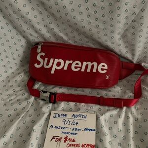 authentic LV x SUPREME limited edition red shoulder bag